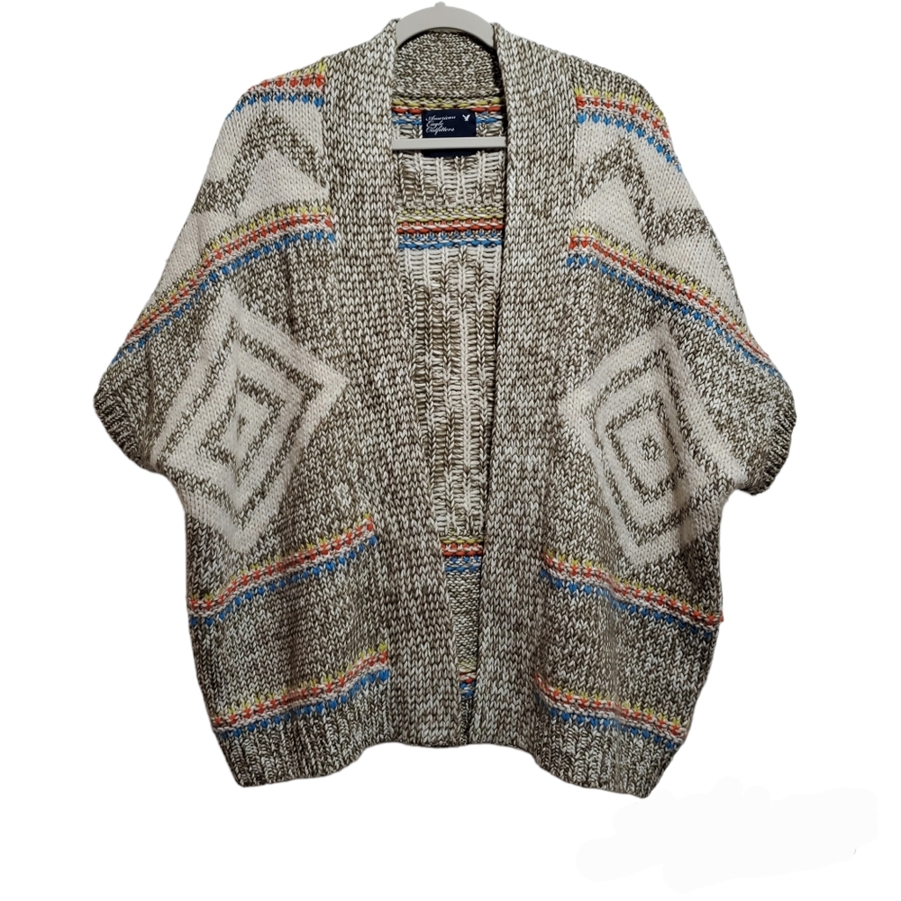 NWOT~American Eagle Southwestern Wool Alpaca Blend Oversized Shrug Cardi…